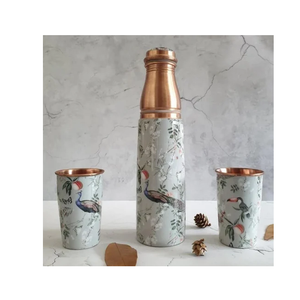 <b>Copper</b> Water <b>Bottle</b> Printed Manufacturer of <b>Copper</b> Water <b>Bottles</b> Indian Handmade Solid <b>Copper</b> <b>Bottles</b> Drinking - Product Image 4