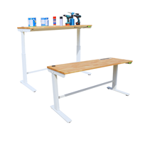 Bureau réglable en hauteur moderne le plus vendu pour usage professionnel, convertible, avec plateau en bois et structure métallique, certifié ISO