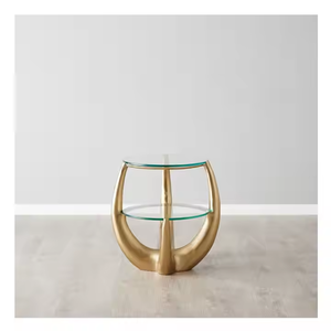 Azora Industries Table d'appoint moderne avec plateau circulaire en aluminium Nouveau look Derniers meubles pour café et salon - Product Image 6