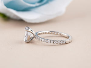 แหวนหมั้นเพชรเม็ดกลมสีเงินสเตอร์ลิงสำหรับผู้หญิง925วงแหวนเพชรแหวนหมั้นแหวนปูเครื่องประดับงานแต่งงานพร้อมใบประกาศนียบัตร - Product Image 3