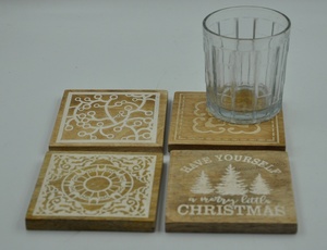 Posavasos hexagonal de madera para tazas de té y café, conjunto de posavasos de corte láser de Mdf con pulido brillante personalizado - Product Image 5