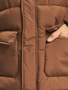 Vestes matelassées d'hiver personnalisées avec logo OEM pour hommes, vêtements de rue pour hommes avec col montant, manteau d'hiver en gros - Product Image 2