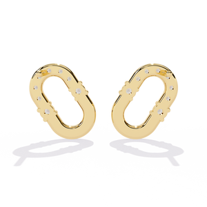 Boucles d'oreilles en or 18 carats avec diamants et pierres précieuses de laboratoire - Product Image 4