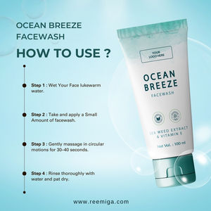 Gel nettoyant visage OCEAN BREEZE ASTRINGENT pour TOUS TYPES DE PEAU Blanchissant Nettoyage en profondeur & Contrôle du sébum pour Parfum Marque privée - Product Image 3