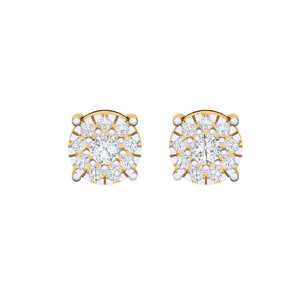 Pendientes de Oro Certificado de 14Kt/18Kt con 20 Diamantes Reales en Racimo, Peso Total de 0.33 Quilates, Joyería de Lujo - Product Image 6