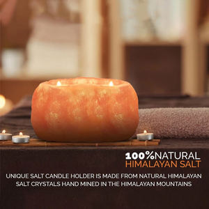 ที่ใส่เทียนแกะสลักเกลือหิมาลายันงานทำมือหินธรรมชาติสำหรับตกแต่งบ้าน - Product Image 5