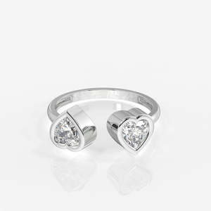 Anillo Toi Moi de Oro de 14K con Diamante Moissanite Corte Corazón - Product Image 5