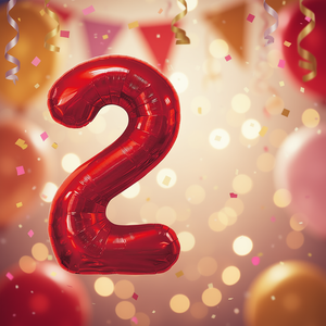 Palloncino Foil Numero 2 Rosso 80cm per Feste, Riempibile con Elio, Decorazione per Feste - Product Image 3