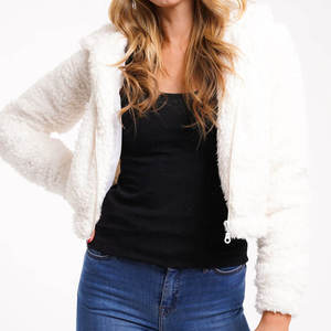 Hooded <b>Bomber</b> <b>Jacket</b> <b>Women</b> Winter Outdoor Gear Front Logo Zipper Closure Cozy Outerwear Factory Prices Plain Dyed Technics - Product Image 3