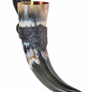 Corne à boire Viking corne de buffle/corne à boire Viking/corne à boire avec support de corne meilleure qualité - Product Image 1