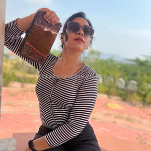 Customized <b>Large</b> Capacity Hand Tooled Leather Ladies Long Wallet High Quality Cowhide Leather RFID Clutch <b>Purse</b> Zipper Wallets - Product Image 5