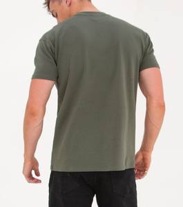 Vente en gros de t-shirt pour hommes Muscle Fit T-shirt à manches courtes pour entraînement de gymnastique vierge Nouveau t-shirt à la mode pour hommes de couleur unie Fitness - Product Image 4