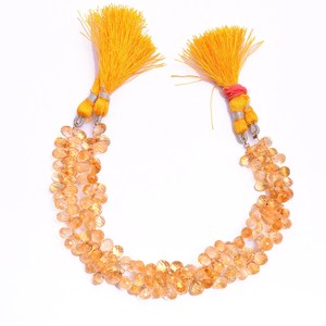 Cuentas de Citrino AAA+ de 5x8mm-6x9mm, Facetadas, en Forma de Lágrima, Citrino Natural, Piedra Semipreciosa, Cuentas Sueltas para Joyería - Product Image 4