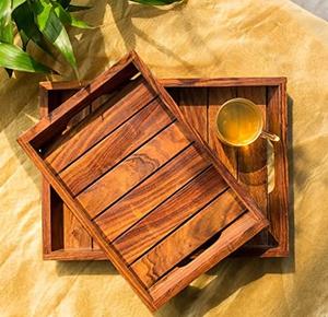 Bandeja de bambú con logotipo personalizado para servir comida, bandeja de madera con mango para restaurante y Hotel - Product Image 6
