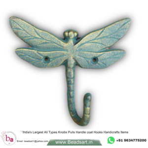 Dragon Fly Blue Distressed Colour Wall <b>Coat</b> & Hat <b>Hooks</b> Keychain Hanger Very Cheap Wholesale Price Available - Product Image 1