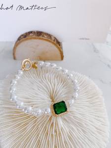 Pulsera de perlas estilo Esmeralda Vintage pulsera de cuentas elegante para damas de honor regalo de boda regalo para hermana joyería única - Product Image 6