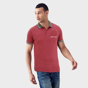 เสื้อยืดคอโปโลผ้าฝ้ายผู้ชาย,เสื้อโปโลคอปกสีตรงข้ามกระเป๋า - Product Image 6