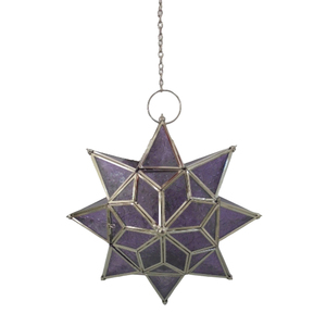 Design élégant fer métal et verre suspendus étoile ornement décoratif mural couleur argent pour la décoration de Noël du Festival à la maison - Product Image 2