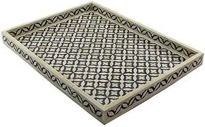 Plateau de service en incrustation d'os avec incrustation artistique Plateau de service traditionnel en incrustation d'os Design artisanal de CRAFT ZONE EXPORT - Product Image 5
