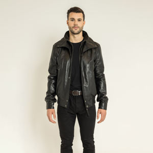 High Quality Men Stylish Sheep Leather <b>Racer</b> <b>Jacket</b> Custom Design Embroidery Comfortable Soft Waterproof Breathable Front Logo - Product Image 1