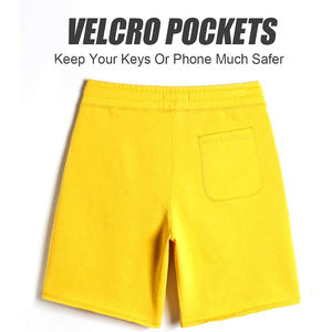 Short polaire pour hommes, couleur jaune, en coton et polyester, short de course à pied pour adultes, vente en gros - Product Image 2