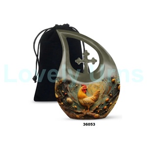 Venta caliente pollo lágrima cremación urna para adultos para cenizas humanas decorativa gran Cruz urna funeraria con bolsa de terciopelo gratis - Product Image 1