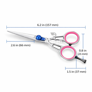 Ciseaux de coiffure professionnels de 6,2 pouces en acier inoxydable, ciseaux de barbier, design ergonomique, outil de coiffeur de salon, OEM - Product Image 3