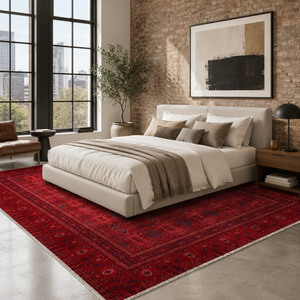 Netline Home Rich Border Burgundy Heritage <b>Washable</b> <b>Rug</b> - Product Image 2