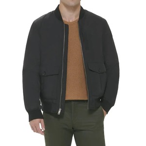 Stylish Custom Logo Coated Long <b>Thin</b> Breathable Winter Bomber <b>Jacket</b> with Stand Collar and Front Logo for <b>Men</b> - Product Image 1