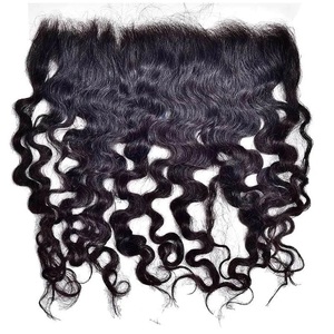 Vague naturelle vietnamienne naturelle Remy cheveux vierges bouclés dentelle frontale fermeture de cheveux humains couleur naturelle dentelle transparente - Product Image 2