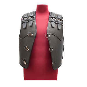 High Quality Customized Stylish V-Neck Leather Biker Vest Men's Brand New Warm <b>Waistcoat</b> Pocket Fashionable Outer Wear for Men - Product Image 2