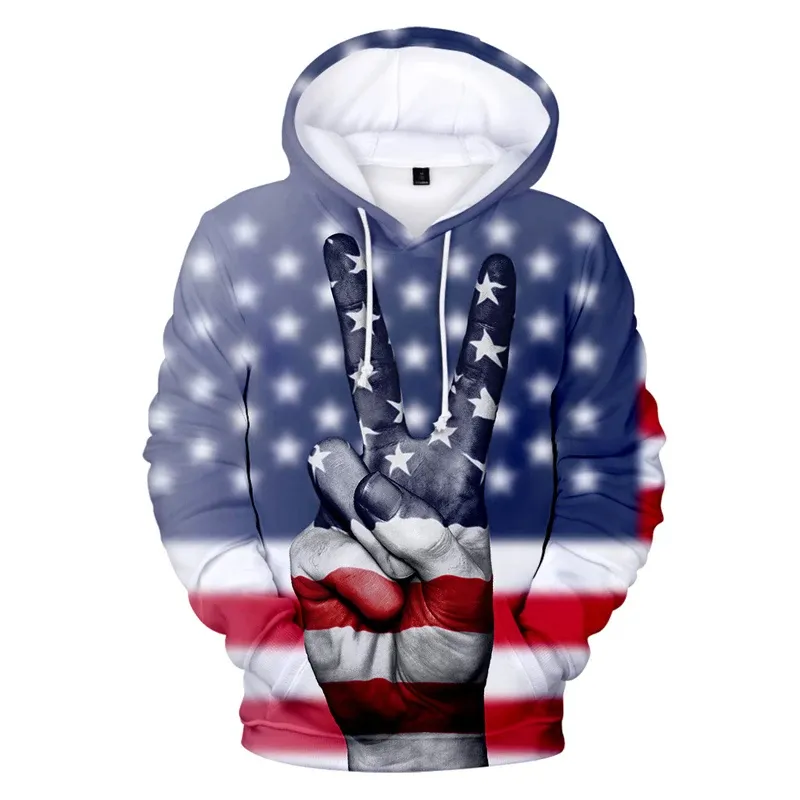 Amerikaanse Vlag Adelaar Mode Cool Heren Hoodie 3d Geprinte Hoodie Editie Trend Heren Sportkleding Kinderen Casual Unisex Pullover