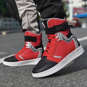 Men's Reflective Motorbike Racing Shoes <b>Rubber</b> <b>Sole</b> Breathable Anti-Fall Boots for Road Riders Casual Gear Shift Racing Sneakers - Product Image 3