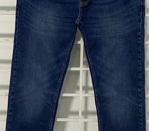 Jeans droits personnalisés en coton/élasthanne personnalisés pour hommes pantalons décontractés en denim extensibles avec bouton de la technique délavée prix de gros de BD - Product Image 4