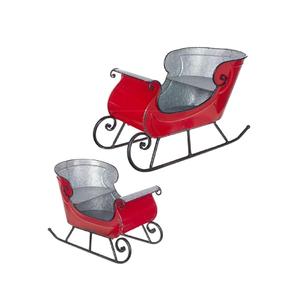 Fabricante de confianza de decoración navideña Trineo de madera con patas de metal Color y tamaños personalizados con tamaños 22x14x6cm - Product Image 2