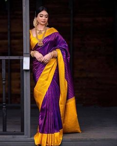 Vêtements ethniques à la mode Khadi coton imprimé vêtements de mariage Saree avec chemisier fantaisie pièces pour occasion spatiale porter tissage travail Saree - Product Image 5