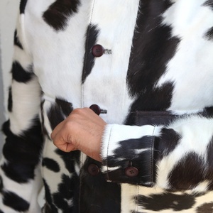 Custom Real Cow Skin Hair-On Fringe-Style Leather Jackets Handmade Western-Coat Cowgirl Style Real Cow-Skin Jackets - Product Image 3