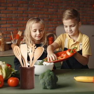 Ensemble de cuillères de cuisine en bois, cuillère à mélanger en bois d'érable de 14 pouces, mélange de salade, louche à remuer pour sauce soupe, cuillère antiadhésive de cuisine (2) - Product Image 4