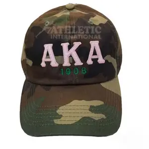 AKA野球帽迷彩デザイン新しいファッションスタイルギリシャのカスタマイズされたソロリティ刺Embroideryプリントレター防水ユニセックス帽子キャップ