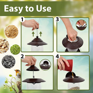 Подвесной наружный дозатор корма для домашних животных, большая емкость, подвесной корм для птиц, садовый задний двор с пластиковой трубкой, кормушка - Product Image 6