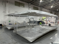 Tente de rangement gonflable doublement connectée pour voiture, en PVC transparent, abri de garage portable pour la protection du véhicule