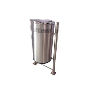 Poubelle de taille moyenne en acier inoxydable Poubelle de chambre à coucher domestique Poubelle de cuisine de recyclage en métal pour bureau - Product Image 1