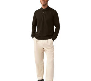 เสื้อโปโลแฟชั่นสำหรับผู้ชายผ้าระบายอากาศได้ดีสุดหรูแขนสั้นและคอเสื้อพับลงสำหรับทุกโอกาส - Product Image 4