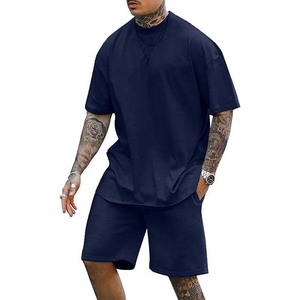 Summer Oversized Wholesale Men's Clothing Shorts <b>Sets</b> OEM Custom Logo Polyester Cotton 2 Piece Outfits Tracksuits Twin <b>Set</b> Men - Product Image 4