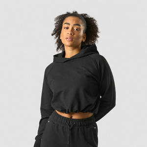 Custom Logo Wholesale Crop <b>Tops</b> <b>Women</b> Hoodie Screen Print Long Sleeve Blank Thick Winter Sports Gym Crop <b>Zip</b> <b>up</b> Hoodie Woman - Product Image 1