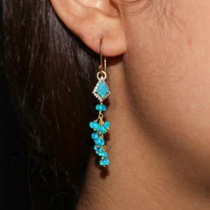 925เงินสเตอร์ลิงธรรมชาติ Paraiba OPAL เสน่ห์ต่างหูลูกปัดคลัสเตอร์เครื่องประดับอัญมณีสำหรับงานแต่งงานของขวัญสำหรับผู้หญิง - Product Image 3