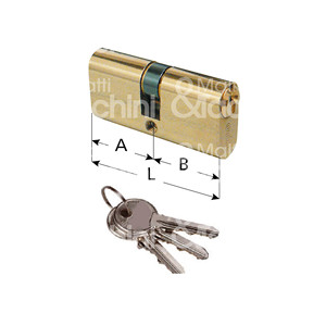 Cylindre ovale en laiton satiné avec 3 clés incluses - Product Image 1