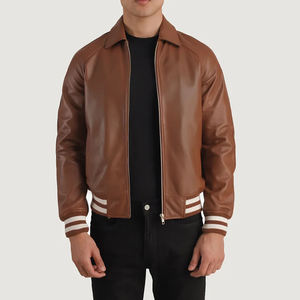 Veste d'extérieur à fermeture éclair personnalisée pour hommes-Retro Varsity Design Trendy City Style Cozy Athletic Couche de haute qualité - Product Image 1