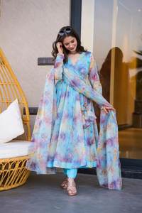 Nouveau printemps européen et américain femmes à la mode georgette imprimé robe flaired prix de gros vêtement ethnique - Product Image 2