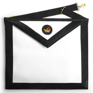 4th Degree Scottish Rite <b>Apron</b> White, Royal Blue with Black Moire - Product Image 1